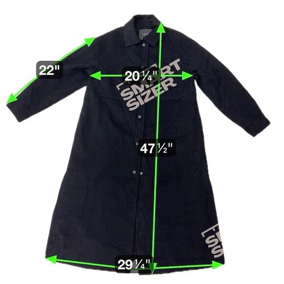 MASSIMO DUTTI Oversized Handmade Wool Winter Luxury Coat Black EUC Size Medium - Picture 8 of 8